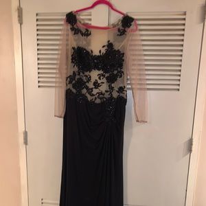 Long Black Beaded Special Occasion/Prom Gown